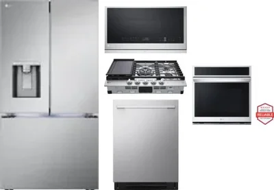 5 Piece Package Includes Refrigerator, Cooktop, Wall Oven, Microwave And Dishwasher