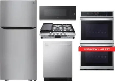 5 Piece Package Includes Refrigerator, Cooktop, Wall Oven, Microwave And Dishwasher
