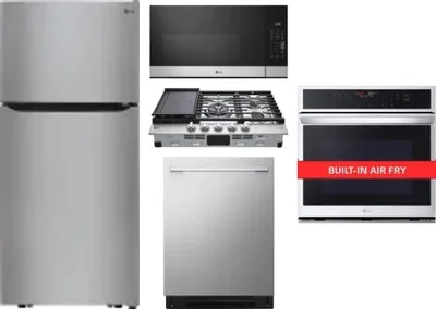 5 Piece Package Includes Refrigerator, Cooktop, Wall Oven, Microwave And Dishwasher