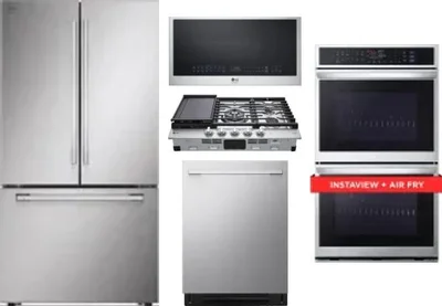 5 Piece Package Includes Refrigerator, Cooktop, Wall Oven, Microwave And Dishwasher