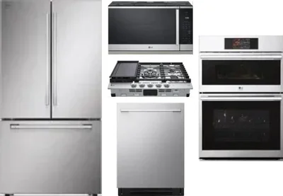 5 Piece Package Includes Refrigerator, Cooktop, Wall Oven, Microwave And Dishwasher