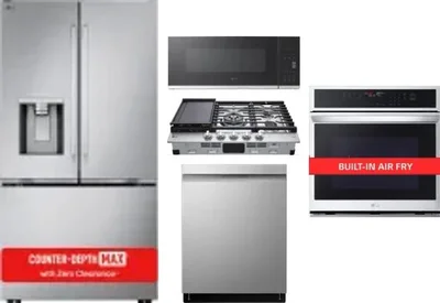 5 Piece Package Includes Refrigerator, Cooktop, Wall Oven, Microwave And Dishwasher