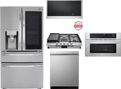 5 Piece Package Includes Refrigerator, Cooktop, Wall Oven, Microwave And Dishwasher