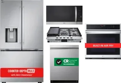 5 Piece Package Includes Refrigerator, Cooktop, Wall Oven, Microwave And Dishwasher