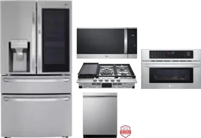 5 Piece Package Includes Refrigerator, Cooktop, Wall Oven, Microwave And Dishwasher