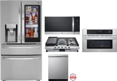 5 Piece Package Includes Refrigerator, Cooktop, Wall Oven, Microwave And Dishwasher