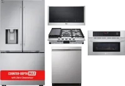 5 Piece Package Includes Refrigerator, Cooktop, Wall Oven, Microwave And Dishwasher