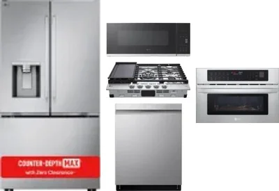 5 Piece Package Includes Refrigerator, Cooktop, Wall Oven, Microwave And Dishwasher