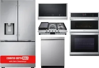5 Piece Package Includes Refrigerator, Cooktop, Wall Oven, Microwave And Dishwasher