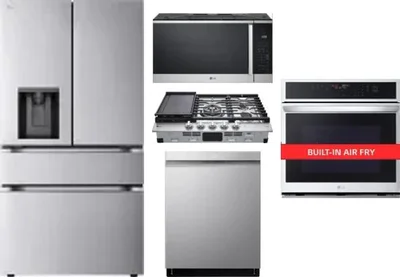 5 Piece Package Includes Refrigerator, Cooktop, Wall Oven, Microwave And Dishwasher