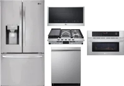 5 Piece Package Includes Refrigerator, Cooktop, Wall Oven, Microwave And Dishwasher