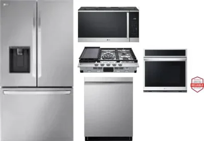 5 Piece Package Includes Refrigerator, Cooktop, Wall Oven, Microwave And Dishwasher