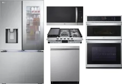 5 Piece Package Includes Refrigerator, Cooktop, Wall Oven, Microwave And Dishwasher