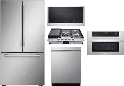 5 Piece Package Includes Refrigerator, Cooktop, Wall Oven, Microwave And Dishwasher