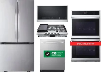 5 Piece Package Includes Refrigerator, Cooktop, Wall Oven, Microwave And Dishwasher