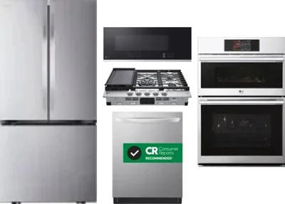 5 Piece Package Includes Refrigerator, Cooktop, Wall Oven, Microwave And Dishwasher