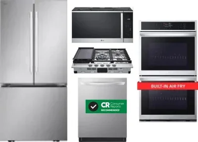 5 Piece Package Includes Refrigerator, Cooktop, Wall Oven, Microwave And Dishwasher