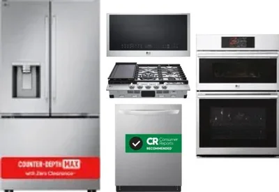 5 Piece Package Includes Refrigerator, Cooktop, Wall Oven, Microwave And Dishwasher