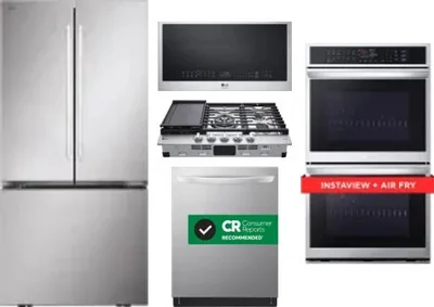 5 Piece Package Includes Refrigerator, Cooktop, Wall Oven, Microwave And Dishwasher