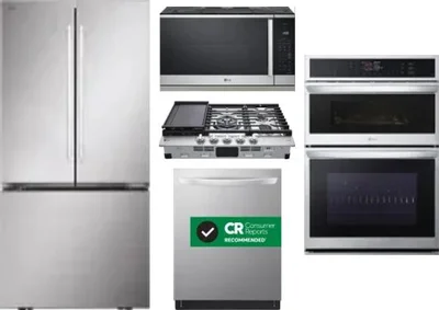 5 Piece Package Includes Refrigerator, Cooktop, Wall Oven, Microwave And Dishwasher