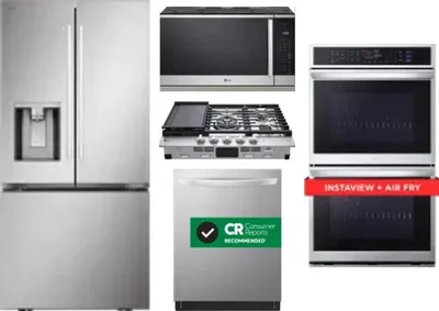 5 Piece Package Includes Refrigerator, Cooktop, Wall Oven, Microwave And Dishwasher