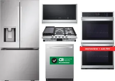 5 Piece Package Includes Refrigerator, Cooktop, Wall Oven, Microwave And Dishwasher
