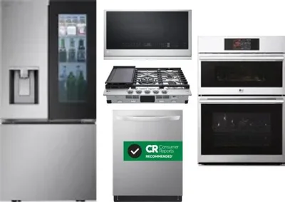 5 Piece Package Includes Refrigerator, Cooktop, Wall Oven, Microwave And Dishwasher