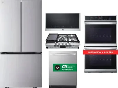 5 Piece Package Includes Refrigerator, Cooktop, Wall Oven, Microwave And Dishwasher