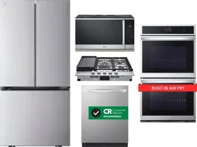 5 Piece Package Includes Refrigerator, Cooktop, Wall Oven, Microwave And Dishwasher
