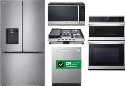 5 Piece Package Includes Refrigerator, Cooktop, Wall Oven, Microwave And Dishwasher