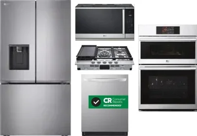 5 Piece Package Includes Refrigerator, Cooktop, Wall Oven, Microwave And Dishwasher