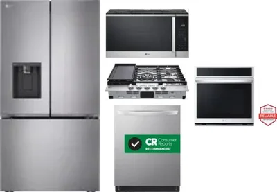 5 Piece Package Includes Refrigerator, Cooktop, Wall Oven, Microwave And Dishwasher