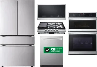 5 Piece Package Includes Refrigerator, Cooktop, Wall Oven, Microwave And Dishwasher
