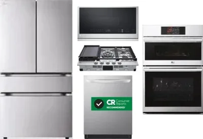 5 Piece Package Includes Refrigerator, Cooktop, Wall Oven, Microwave And Dishwasher
