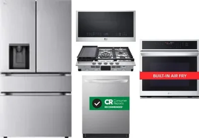 5 Piece Package Includes Refrigerator, Cooktop, Wall Oven, Microwave And Dishwasher
