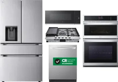 5 Piece Package Includes Refrigerator, Cooktop, Wall Oven, Microwave And Dishwasher