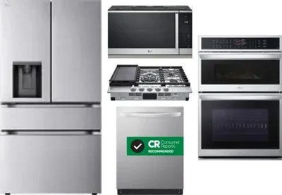 5 Piece Package Includes Refrigerator, Cooktop, Wall Oven, Microwave And Dishwasher