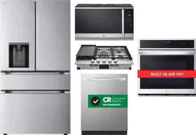 5 Piece Package Includes Refrigerator, Cooktop, Wall Oven, Microwave And Dishwasher