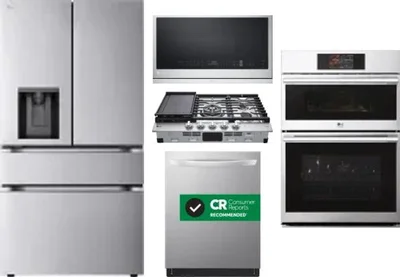 5 Piece Package Includes Refrigerator, Cooktop, Wall Oven, Microwave And Dishwasher