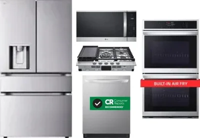 5 Piece Package Includes Refrigerator, Cooktop, Wall Oven, Microwave And Dishwasher