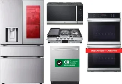 5 Piece Package Includes Refrigerator, Cooktop, Wall Oven, Microwave And Dishwasher