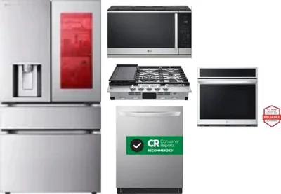 5 Piece Package Includes Refrigerator, Cooktop, Wall Oven, Microwave And Dishwasher