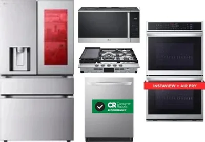 5 Piece Package Includes Refrigerator, Cooktop, Wall Oven, Microwave And Dishwasher