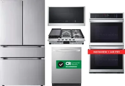 5 Piece Package Includes Refrigerator, Cooktop, Wall Oven, Microwave And Dishwasher