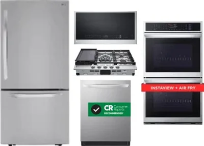 5 Piece Package Includes Refrigerator, Cooktop, Wall Oven, Microwave And Dishwasher