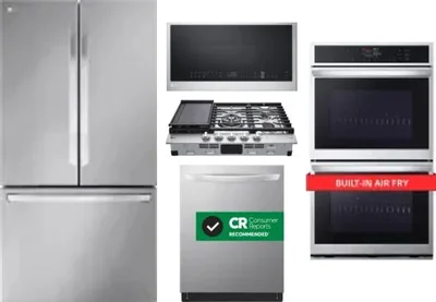 5 Piece Package Includes Refrigerator, Cooktop, Wall Oven, Microwave And Dishwasher