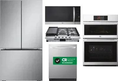 5 Piece Package Includes Refrigerator, Cooktop, Wall Oven, Microwave And Dishwasher