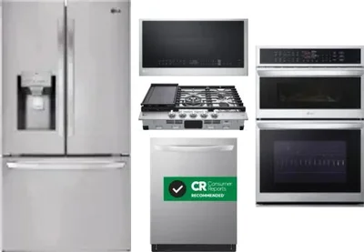 5 Piece Package Includes Refrigerator, Cooktop, Wall Oven, Microwave And Dishwasher