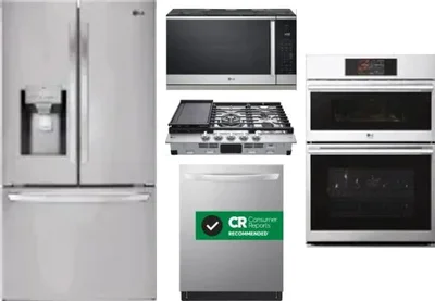 5 Piece Package Includes Refrigerator, Cooktop, Wall Oven, Microwave And Dishwasher