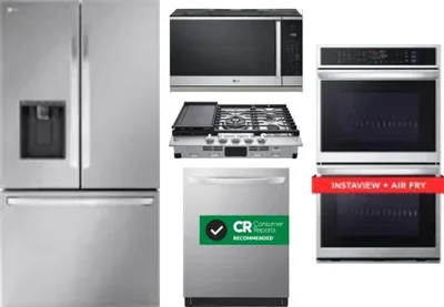 5 Piece Package Includes Refrigerator, Cooktop, Wall Oven, Microwave And Dishwasher